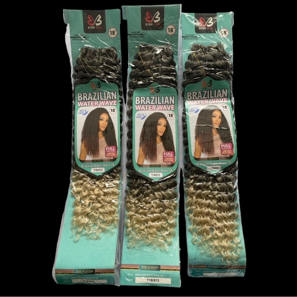 Bobbi Boss African Roots Braid Collection Crochet Brazilian Water Wave 18” 3Pack - Picture 2 of 8
